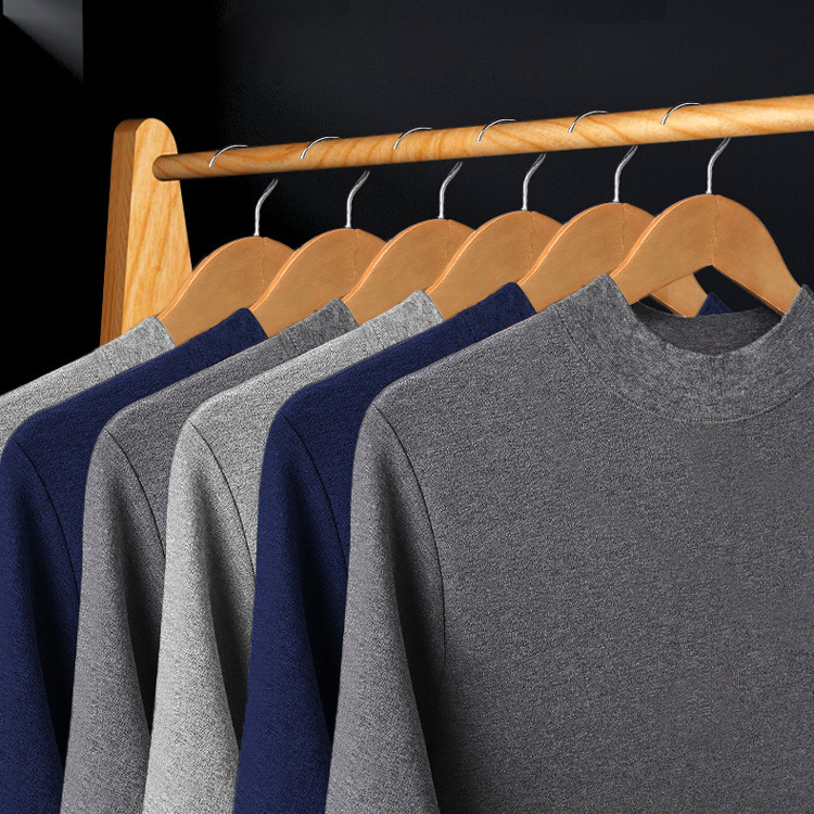 Muški tanki termalni komplet: gornji dio s puloverom s okruglim izrezom i donji dio, 100% poliester, jednovrstni, topao.