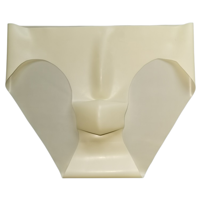 Boxeri latex pentru bărbați, talie joasă, fără cusături, semi-transparent, monocrom, căptușeală la crac 95–100% latex