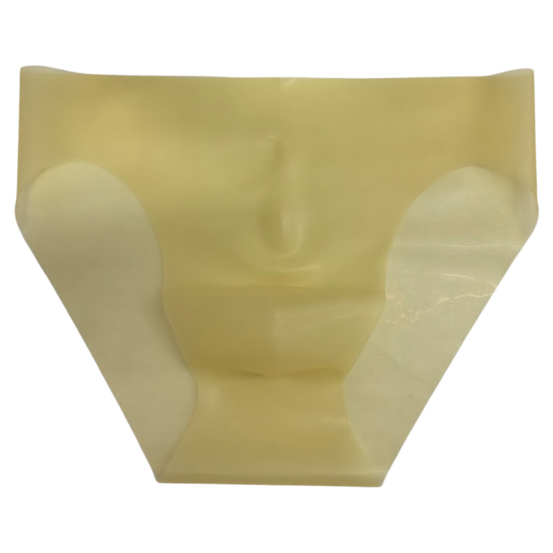 Boxeri latex pentru bărbați, talie joasă, fără cusături, semi-transparent, monocrom, căptușeală la crac 95–100% latex
