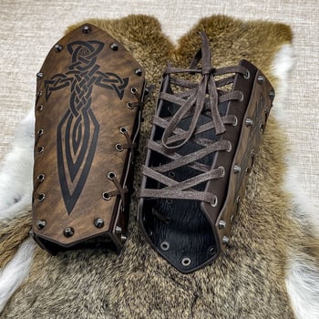 Costum medieval de Viking pentru cosplay de scenă — protecție încheietură Bucket-Nail, Brand Hai Fan En, adulți, vară 2022