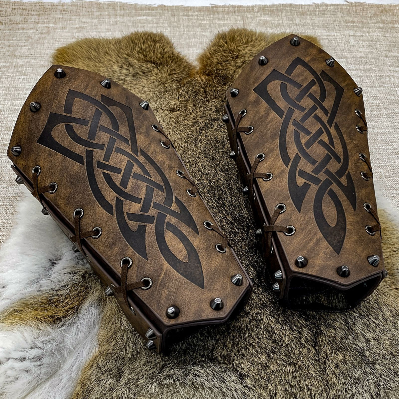 Costum medieval de Viking pentru cosplay de scenă — protecție încheietură Bucket-Nail, Brand Hai Fan En, adulți, vară 2022