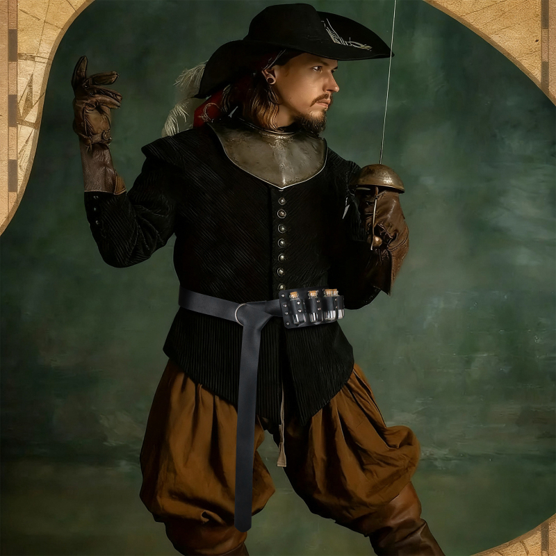 Ficino srednjevjekovni pojas s četiri bočice alkemije, vikingski retro stil za Halloween cosplay – za odrasle; izdanje: zima 2025; kategorija: Spot goods