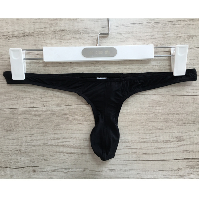 Muško Ice Silk T-String donje rublje, niski pojas, prozračno pletivo s najlonskim udjelom