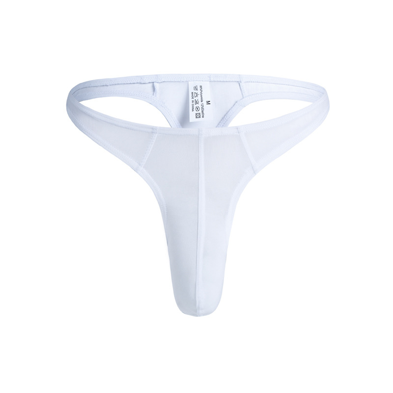 Muško Ice Silk T-String donje rublje, niski pojas, prozračno pletivo s najlonskim udjelom