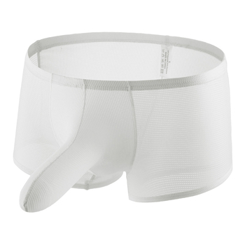 Мъжки мрежести боксерки, найлон 70–80%, плетена материя, ниска талия, спортен стил