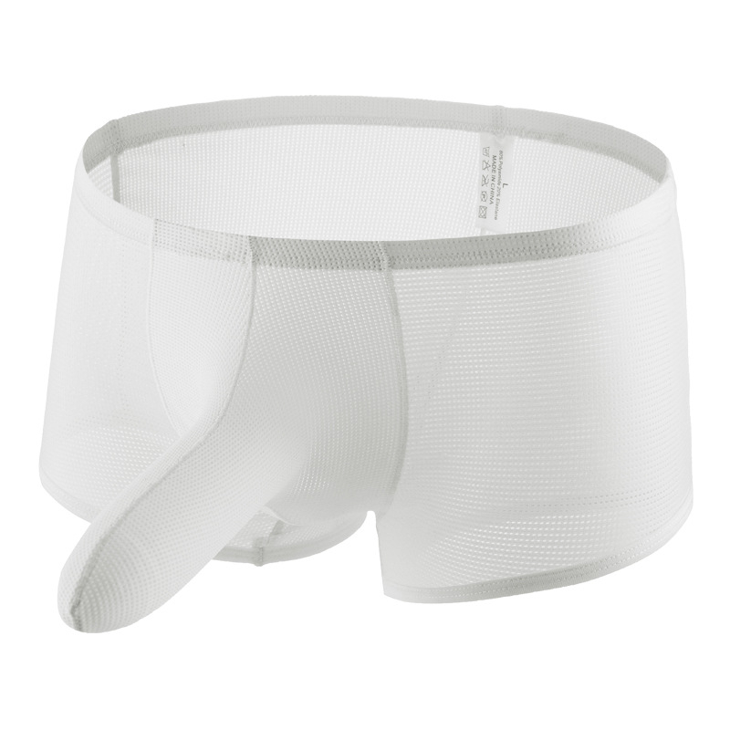 Мъжки мрежести боксерки, найлон 70–80%, плетена материя, ниска талия, спортен стил