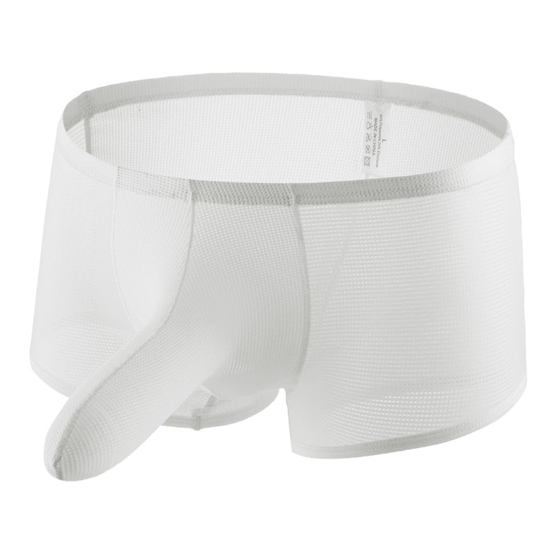 Мъжки мрежести боксерки, найлон 70–80%, плетена материя, ниска талия, спортен стил