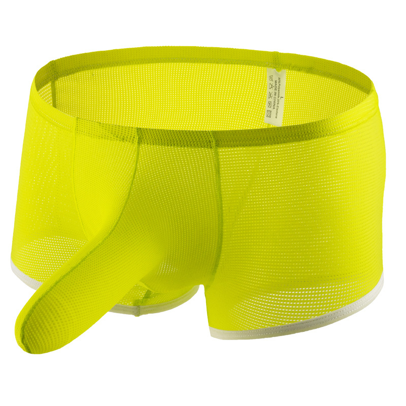 Мъжки мрежести боксерки, найлон 70–80%, плетена материя, ниска талия, спортен стил