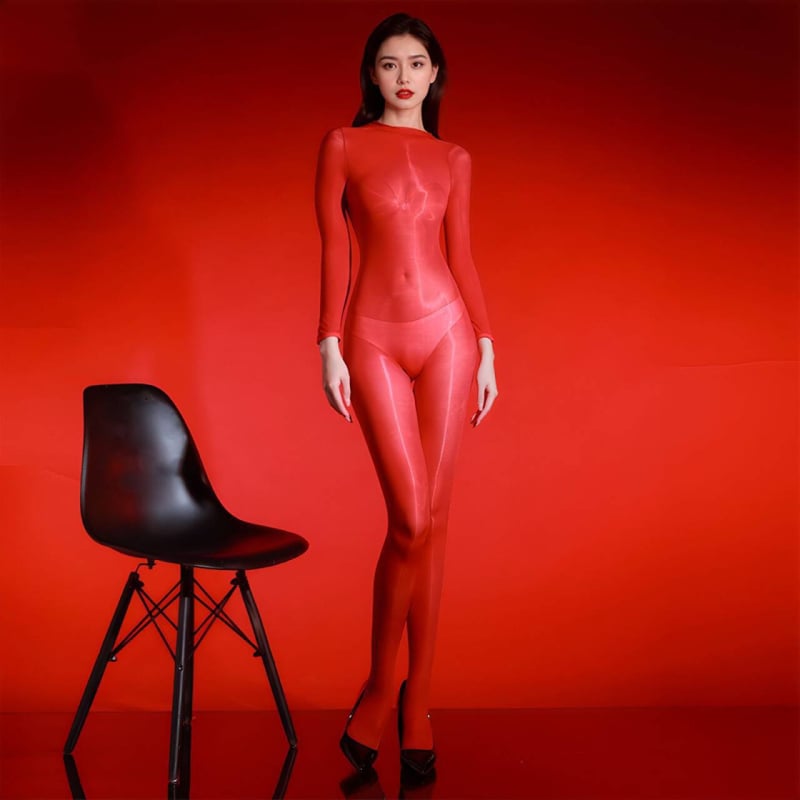 5D ultra-tanki sjajni jednodjelni bodystocking, seksi proziran, bez šavova, unisex