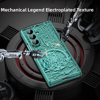 Samsung Galaxy Z Fold7 elektroplātēts mehāniskais viedtālruņa korpuss un pulksteņa aizsargkorpuss | Materiāls PC, Elektroplēšana, Šokam izturīgs, Magnētisks, Pretpirkstu nospiedumu