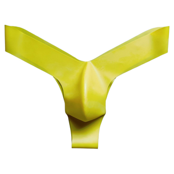 Boxer thong din latex pentru bărbați, fără cusături, talie joasă, dintr-o singură bucată, cu textură în zona frontală