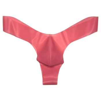 Boxer thong din latex pentru bărbați, fără cusături, talie joasă, dintr-o singură bucată, cu textură în zona frontală