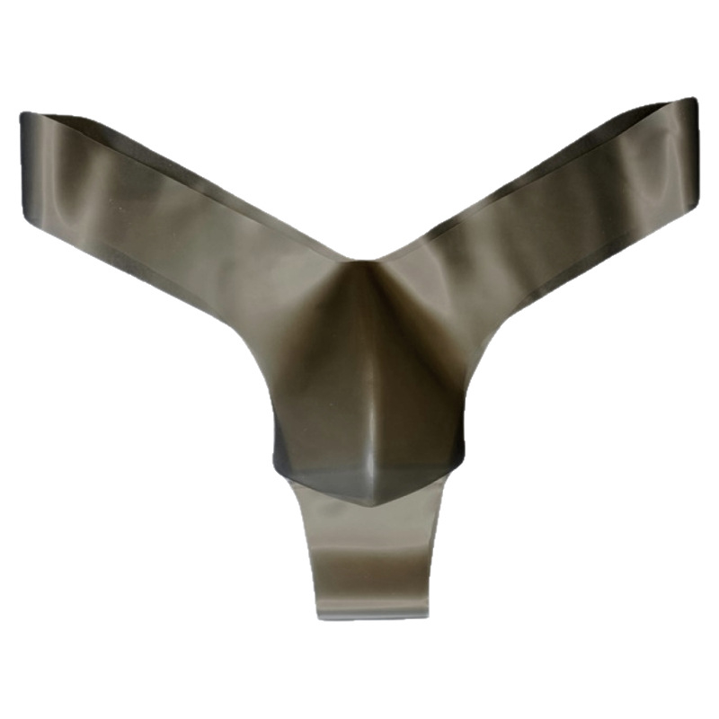 Boxer thong din latex pentru bărbați, fără cusături, talie joasă, dintr-o singură bucată, cu textură în zona frontală