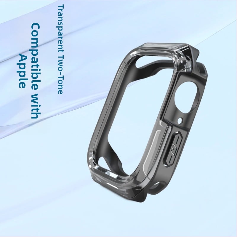 Θήκη προστασίας Apple Watch με θωράκιση, διαφανής TPU+PC (υλικό TPU+PC)