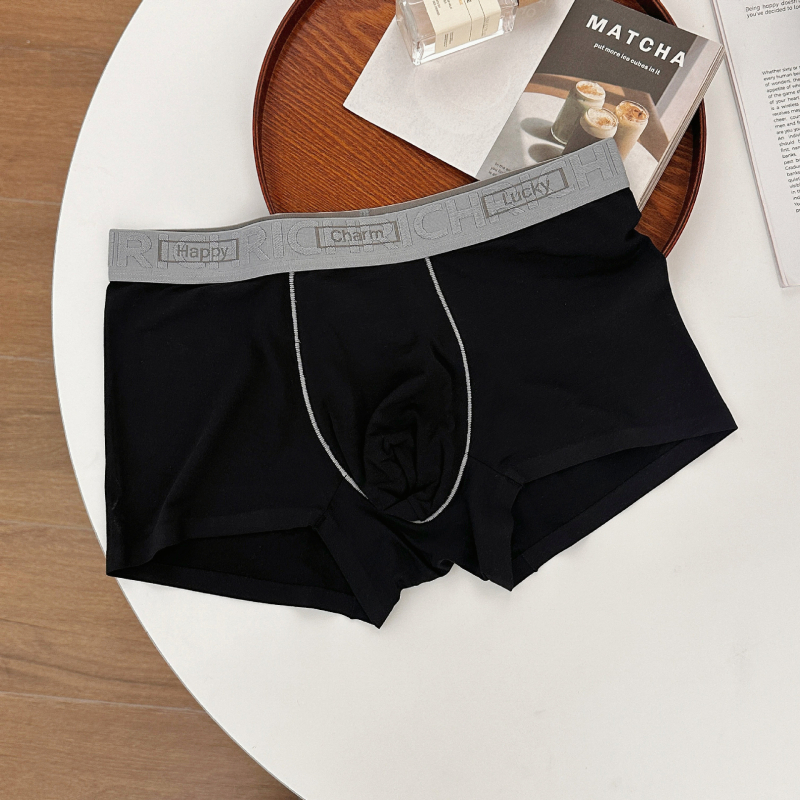 Meeste Lensing modalist bokserid, 100% puuvillane vooder, hingavad, antibakteriaalsed, keskmise kõrgusega vöökoht, muster: värvide ühtlus ja tekst