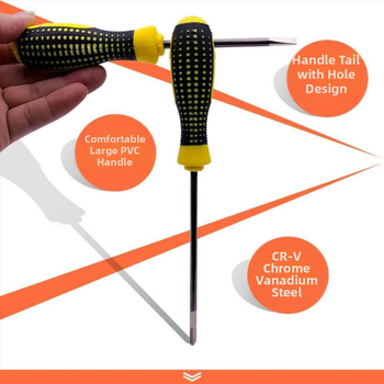 Κατσαβίδι με σταυροειδή κεφαλή, πλαστικό σώμα, λαβή από κράμα χρωμιοβάνιο