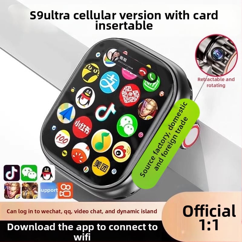 Ceas inteligent S10 cu slot SIM, afișaj AMOLED, NFC, monitorizare ritm cardiac, cameră