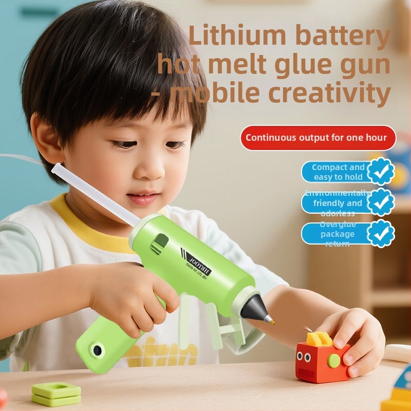 Vezeték nélküli 20W-os forróragasztópisztoly, 7 mm-es fúvóka, Li-ion akkumulátor, USB töltés