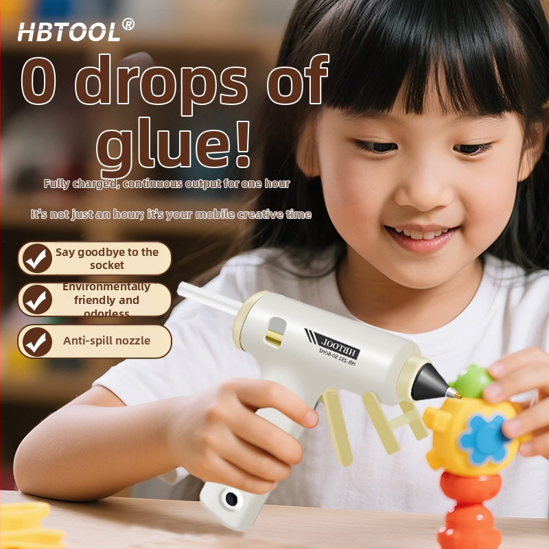 Vezeték nélküli 20W-os forróragasztópisztoly, 7 mm-es fúvóka, Li-ion akkumulátor, USB töltés