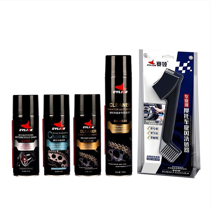 Sai Ling motorkerékpár lánc karbantartó készlet — lánctisztító, kenőanyag és mosó, gyanta alapú kivitel, dobozos csomagolás