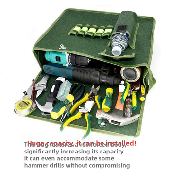 Платнена инструментална чанта, удебелена и износоустойчива, презрамка кръстосан стил, голям капацитет, за електрически и хардуерни задачи