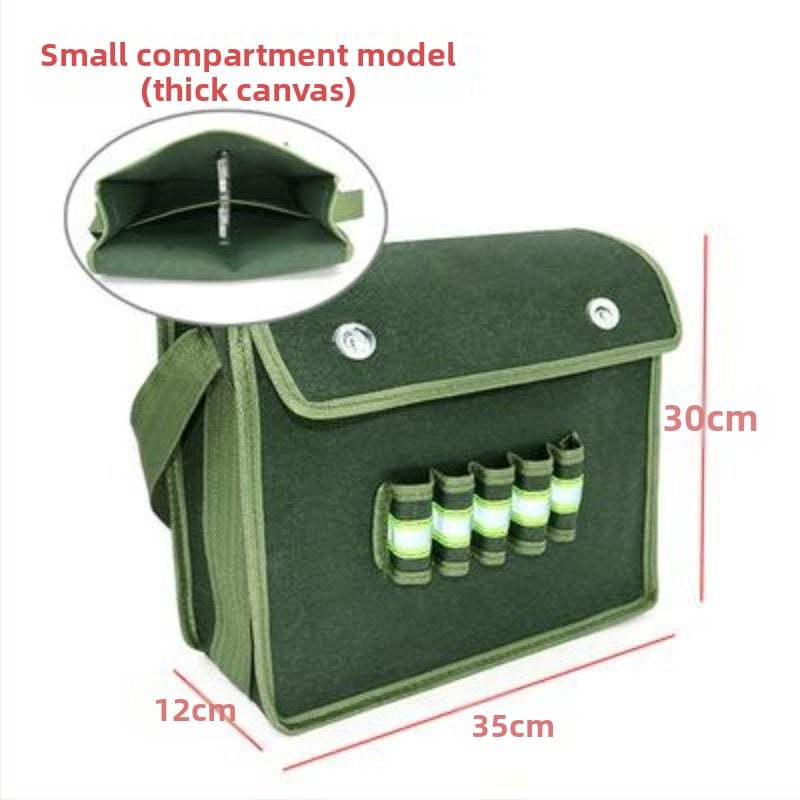 Платнена инструментална чанта, удебелена и износоустойчива, презрамка кръстосан стил, голям капацитет, за електрически и хардуерни задачи