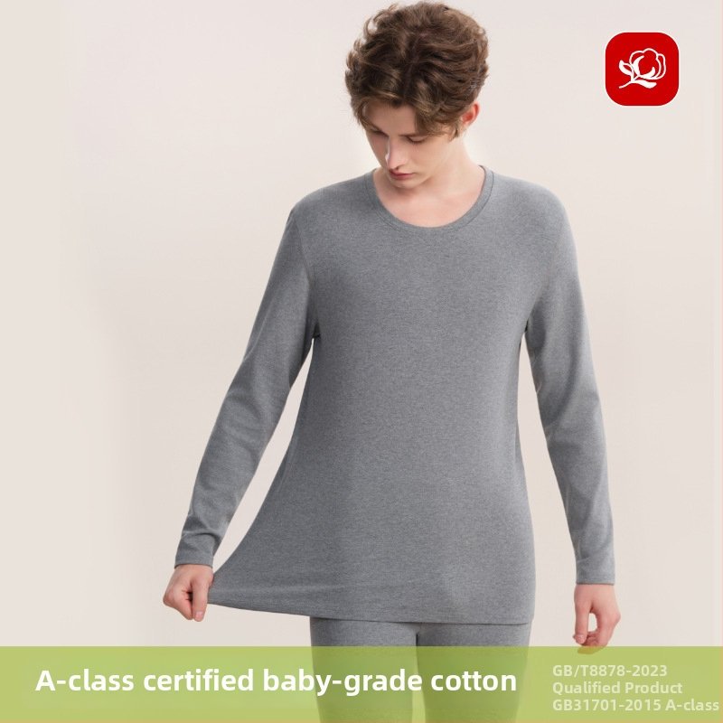 280 g debeli pamuk termo donje rublje unisex – gornji dio i hlače, baza sloj, okrugli vrat, dvostruki sloj, 95–100% pamuk