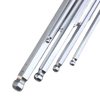 9 darabos golyófejű imbuszkulcs-készlet, L-alakú, középtávú hosszabbító