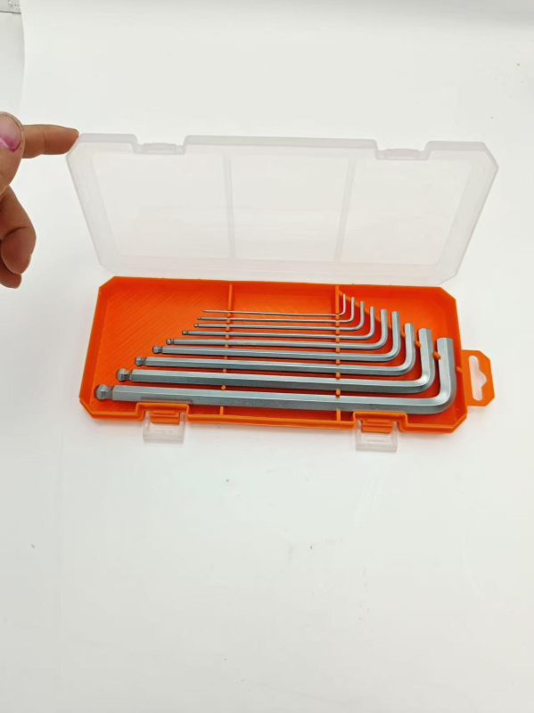 9 darabos golyófejű imbuszkulcs-készlet, L-alakú, középtávú hosszabbító