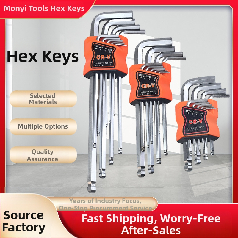 Sada imbusových kľúčov s guľovou hlavou, v tvare L, 9 dielov, stredne dlhé predĺženie