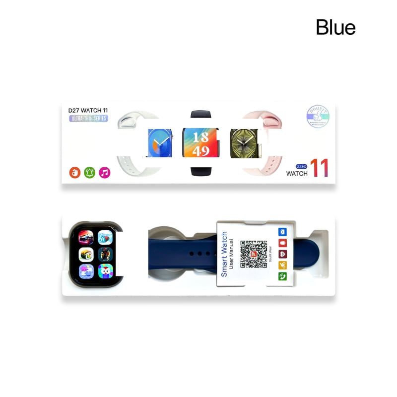 Έξυπνο ρολόι D27Watch11 – αθλητικό περίβλημα, IPS οθόνη, ασύρματη φόρτιση, μέτρηση καρδιακού ρυθμού και οξυγόνωσης του αίματος, παρακολούθηση ύπνου