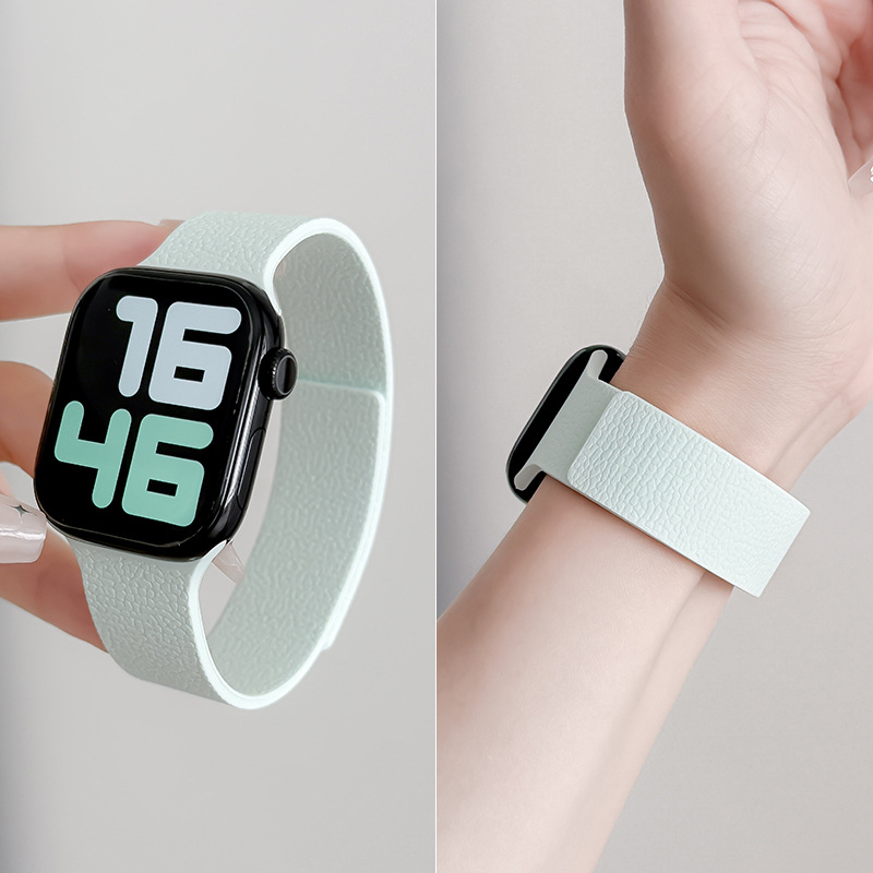 Magnetski silikon remen za Apple Watch s teksturom Lychee, minimalistički sportski stil, veličine 38–49 mm