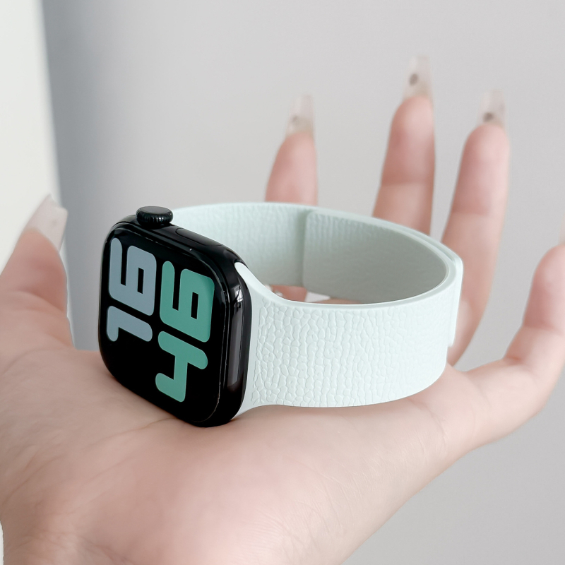 Magnetski silikon remen za Apple Watch s teksturom Lychee, minimalistički sportski stil, veličine 38–49 mm