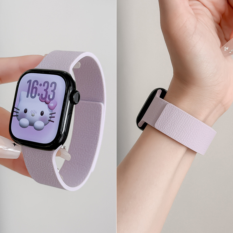 Magnetski silikon remen za Apple Watch s teksturom Lychee, minimalistički sportski stil, veličine 38–49 mm