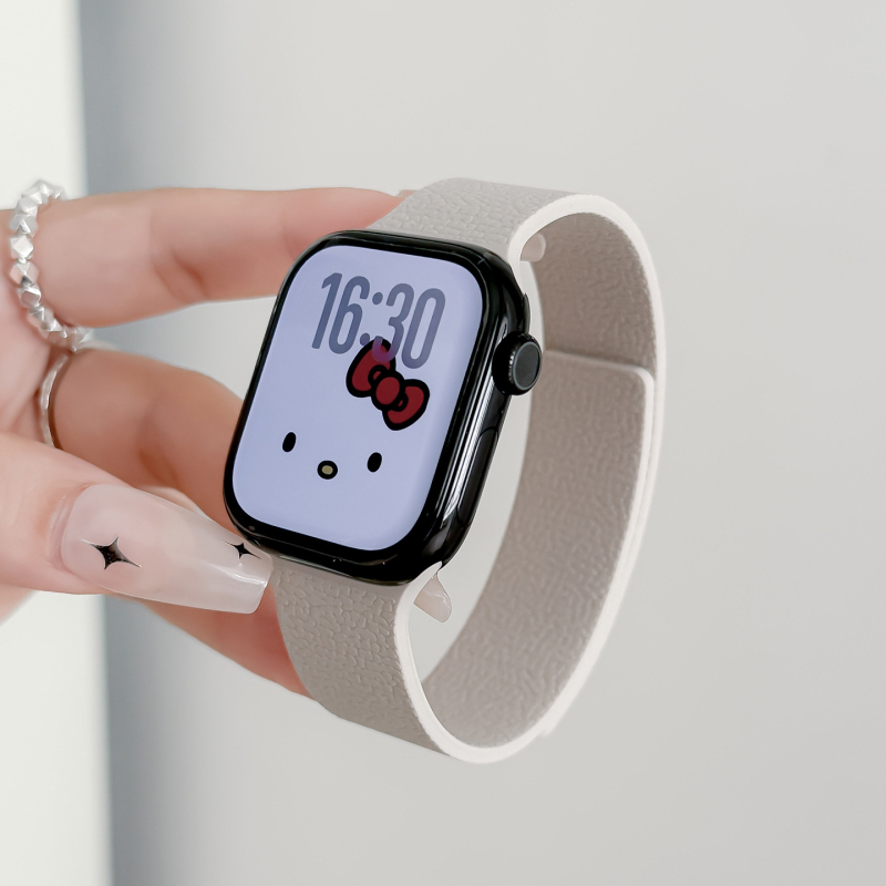Magnetski silikon remen za Apple Watch s teksturom Lychee, minimalistički sportski stil, veličine 38–49 mm