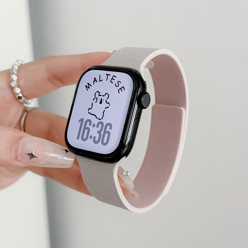 Magnetski silikon remen za Apple Watch s teksturom Lychee, minimalistički sportski stil, veličine 38–49 mm