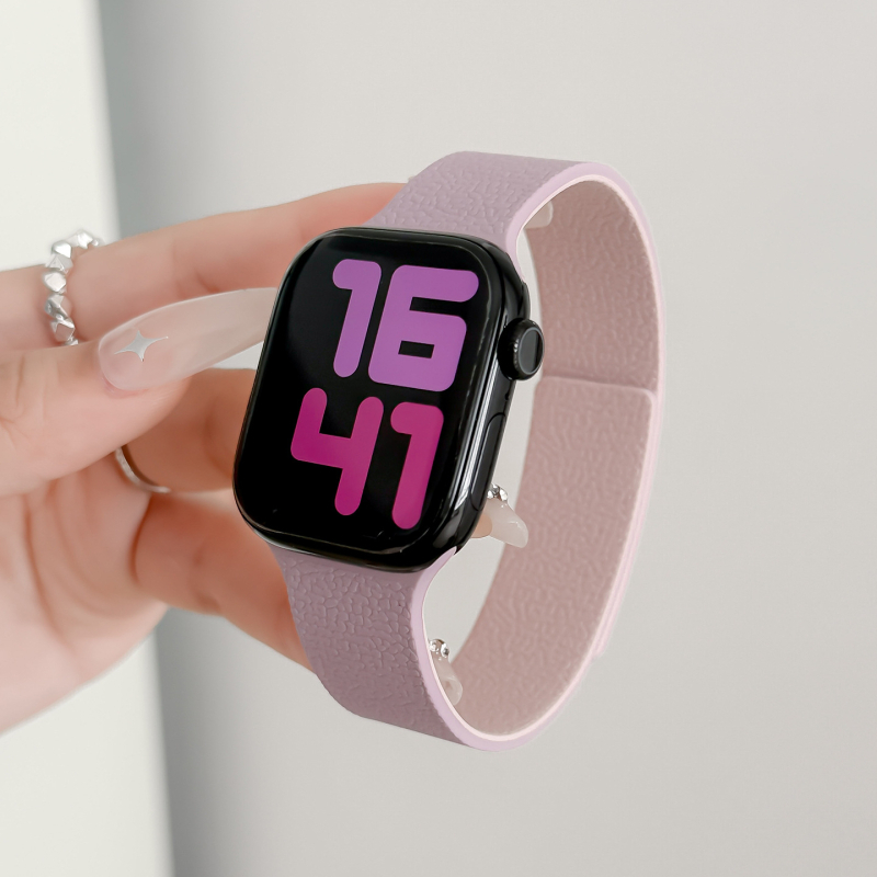 Magnetski silikon remen za Apple Watch s teksturom Lychee, minimalistički sportski stil, veličine 38–49 mm