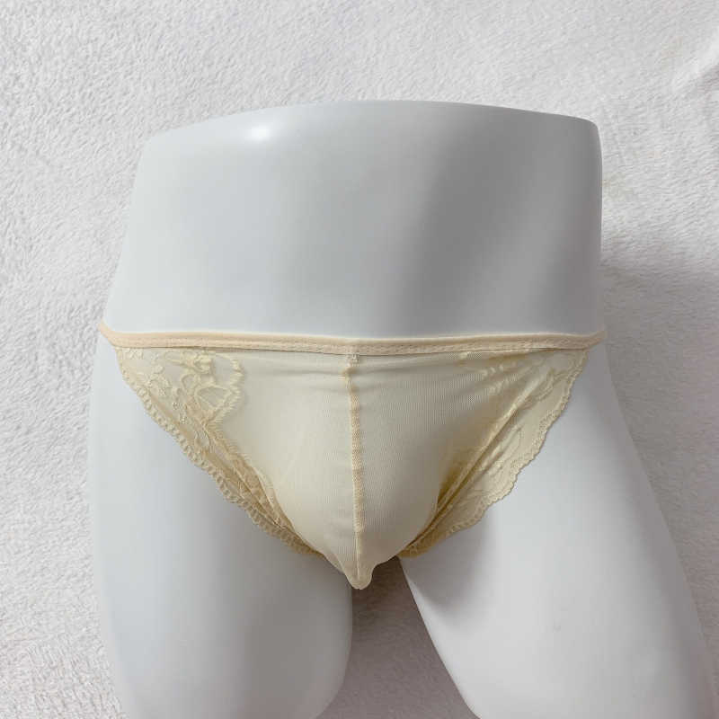 Meeste pitsilised U-kujuline aluspüksid, madal talje, hingav nailonist pits, 80–90% nailon