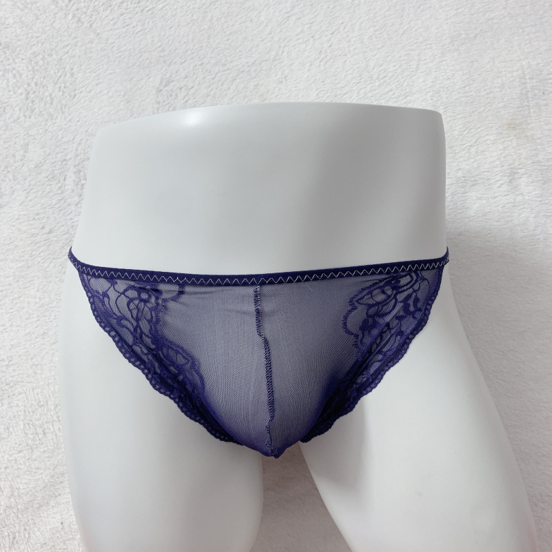 Meeste pitsilised U-kujuline aluspüksid, madal talje, hingav nailonist pits, 80–90% nailon