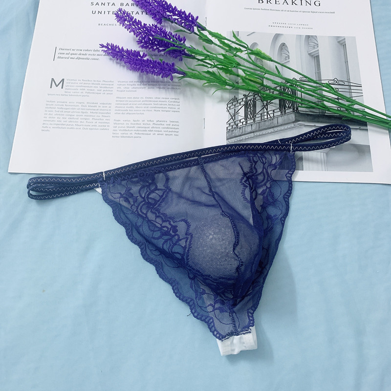 Meeste pitsilised U-kujuline aluspüksid, madal talje, hingav nailonist pits, 80–90% nailon