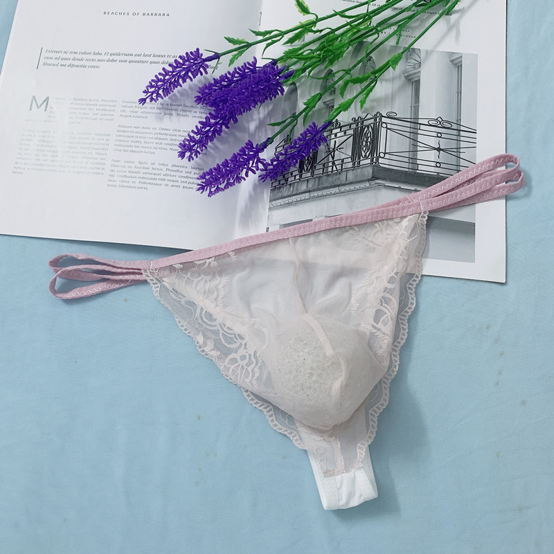 Meeste pitsilised U-kujuline aluspüksid, madal talje, hingav nailonist pits, 80–90% nailon