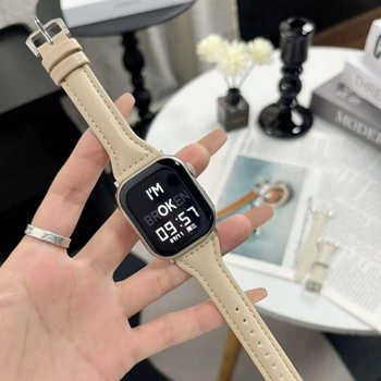 Λουράκι Apple Watch από γνήσιο μοσχίνο δέρμα — κούμπωμα με καρφί, πλάτος 20mm/22mm, συμβατό με SE5–9