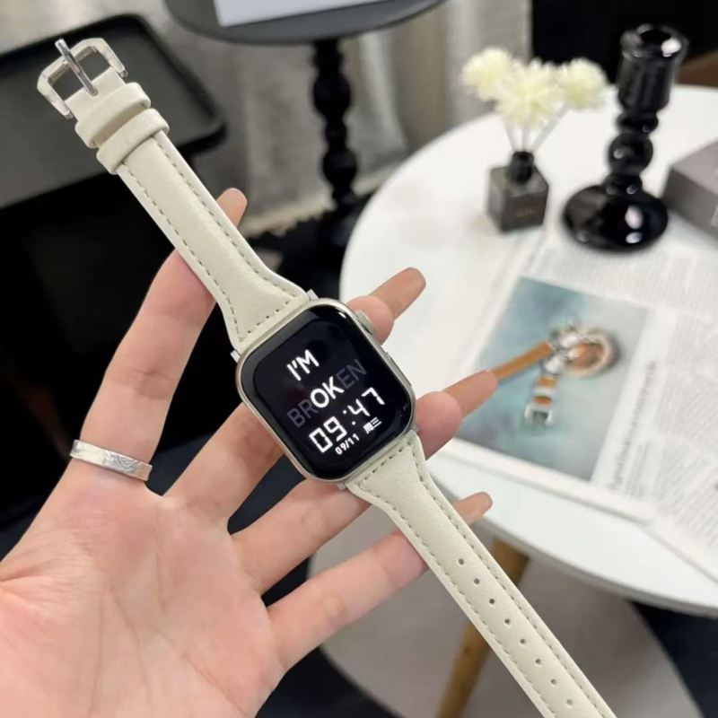 Λουράκι Apple Watch από γνήσιο μοσχίνο δέρμα — κούμπωμα με καρφί, πλάτος 20mm/22mm, συμβατό με SE5–9