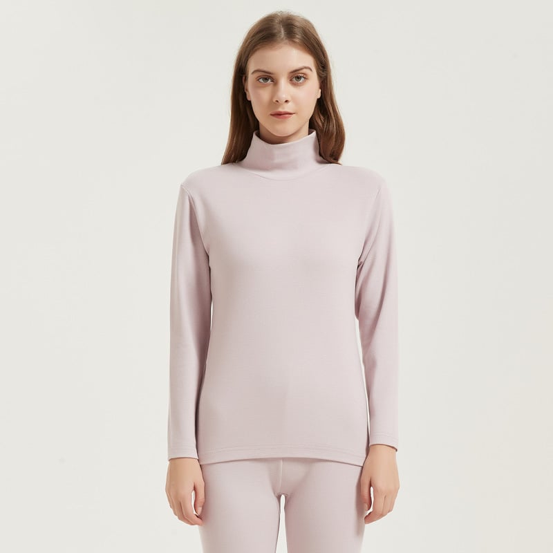 Set de lenjerie termică pentru femei (top și pantaloni), din acrilic, grosime extra 501–600 g/m2, strat unic, mâneci lungi, model uni, pentru toamnă-iarnă.