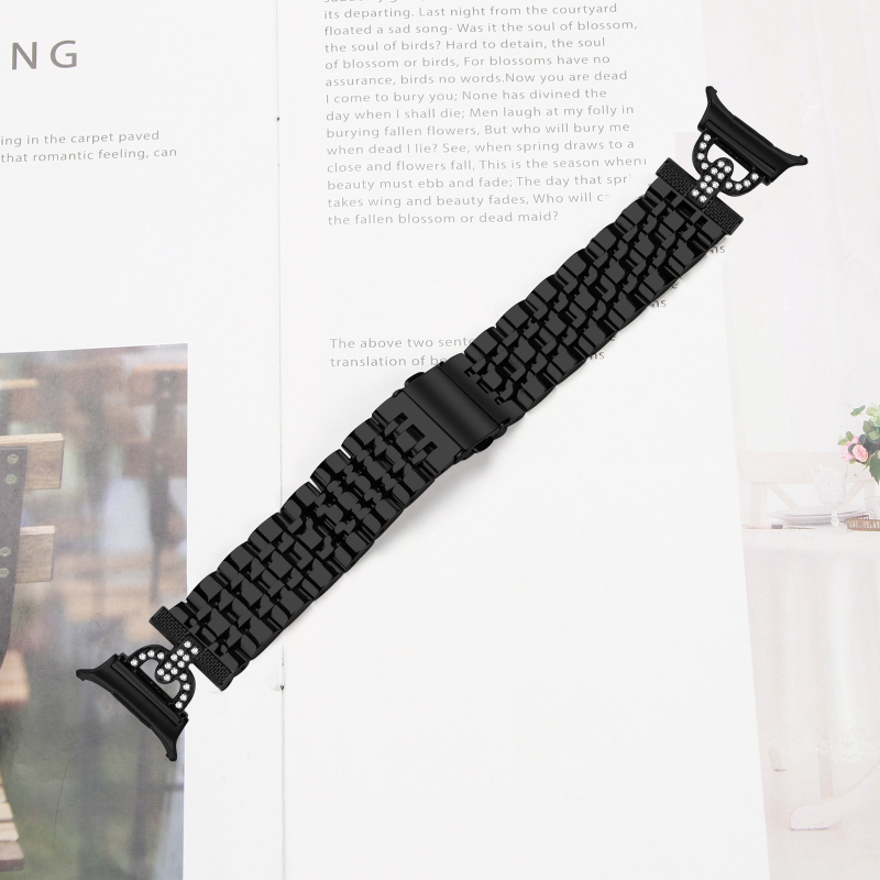 Brățară metalică pentru Samsung Watch Ultra/Ultra2, 47 mm, design în formă D cu șapte mărgele (Curea metalică, lățime interfeței 20 mm, închidere pliabilă, stil modern, 40 g)