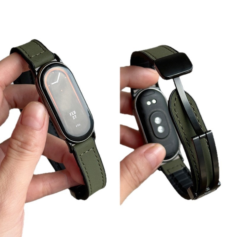 Silikonska narukvica za Xiaomi Mi Band 10 s magnetskim kopčom – Crazy Horse uzorak, sportski stil