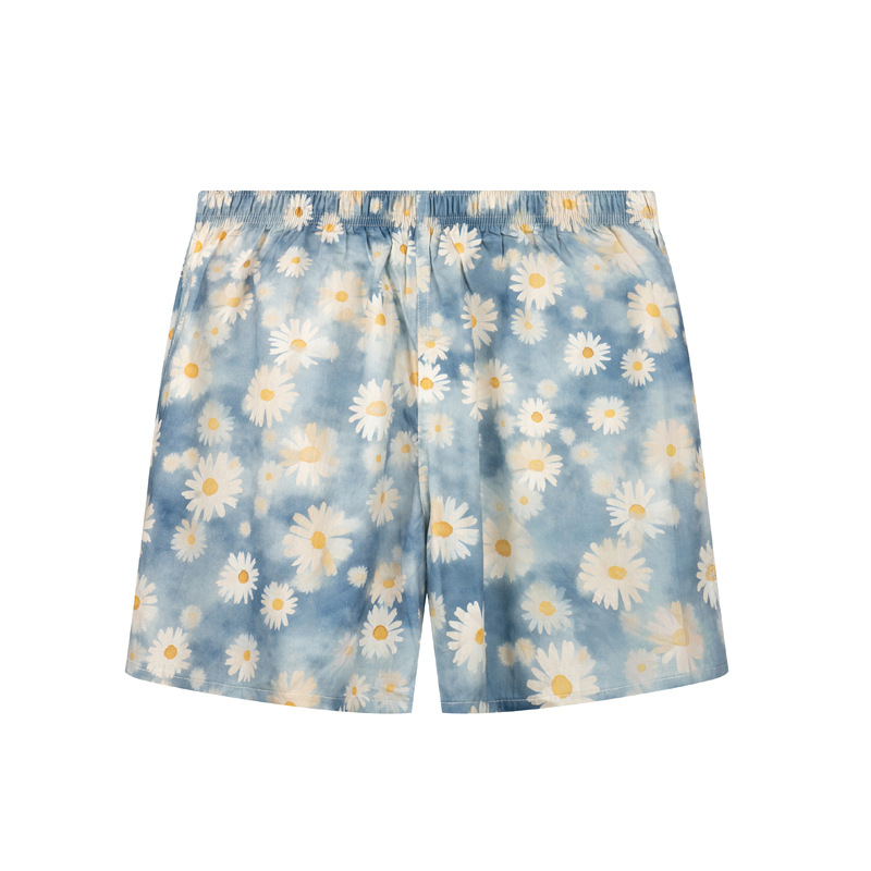 Muške bokserice od 100% pamuka s floralnim uzorkom, srednji pojas, labav kroj, prozračan