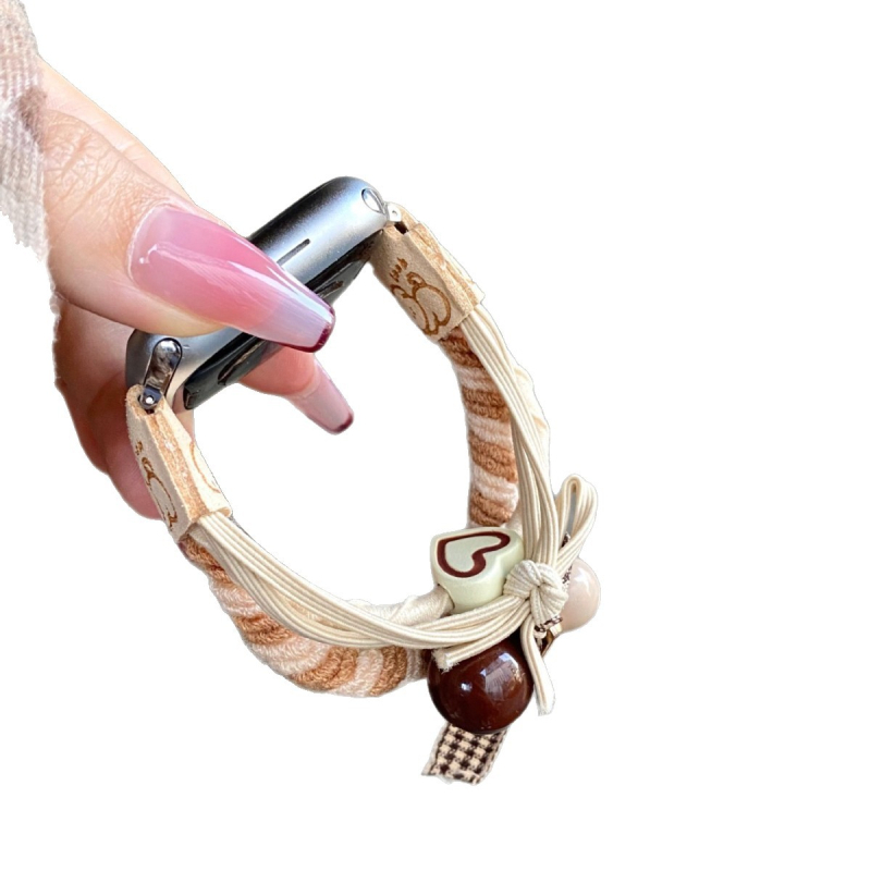 Elastic de păr în formă de inimă, cu motiv cățeluș, pentru Apple Watch, 14 mm