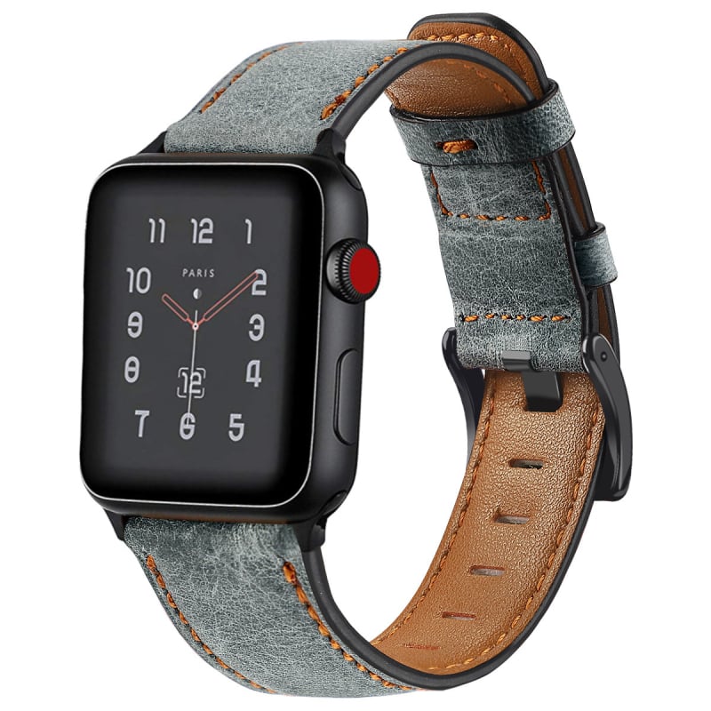 FOHUAS λουράκι Apple Watch για S8 και SE – δέρμα από πρώτο στρώμα βοδινού, ματ φινίρισμα vintage, γνήσιο δέρμα, απλό στυλ