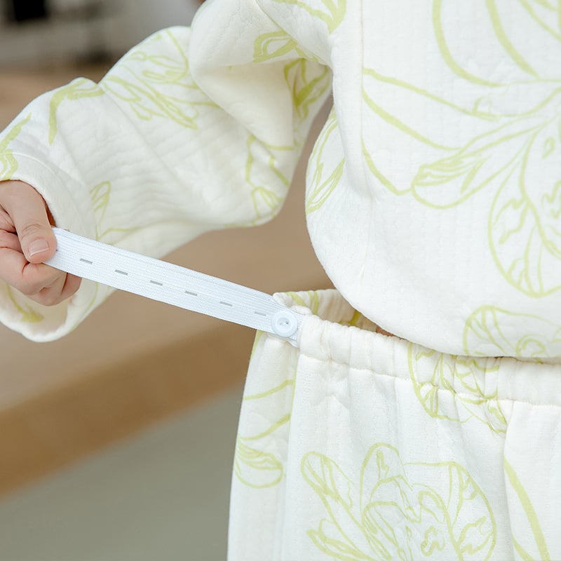 Nėščiųjų maitinančiųjų pižamų komplektas – rudens-žiemos kardigano stilius (Air Cotton, 100% Polyester, ilgos rankovės, kelnės, 181–200 g/m²)